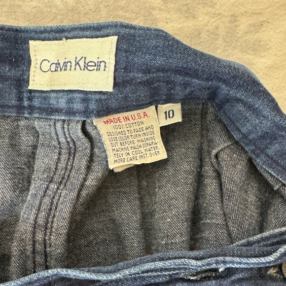 Vintage Calvin Klein Denim Pleated Skirt - Picture 8 of 8
